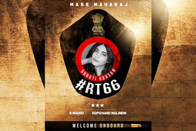 Shruthi Hassan Is Pulled into Ravi Teja 66th Project