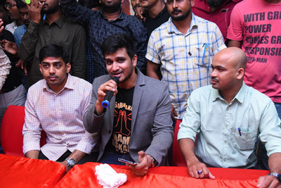 Arjun Suravaram Team In Asian Theatre Warangal