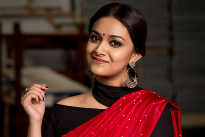 Keerthy Suresh Stills in Red Saree